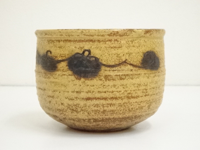 茶碗■古朝日焼 七十七翁庵 古京焼 黄瀬戸 涙紺 古美術 時代物 骨董品■ 茶碗□古朝日焼 七十七翁庵 古京焼 黄瀬戸 涙紺 古美術 時代物 骨董品
